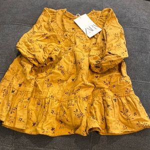 Zara gold and brown 18-24 dress. Super cute, never worn NWT